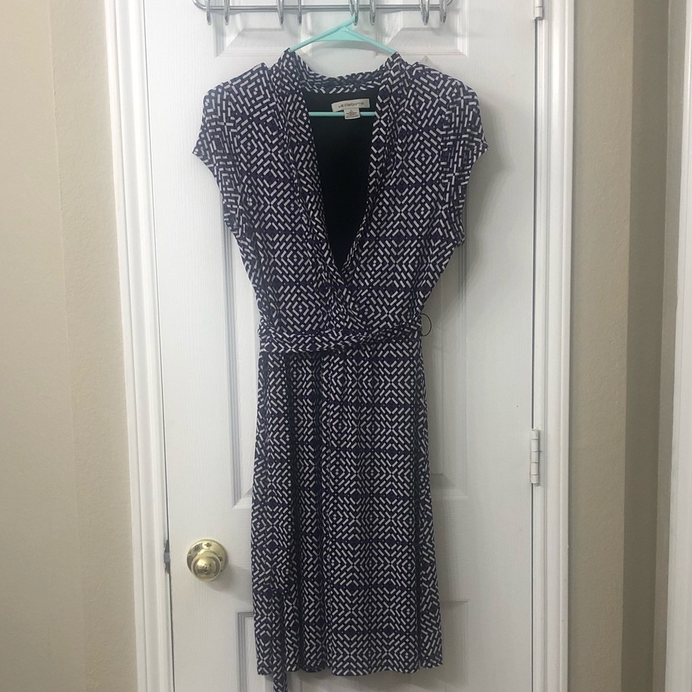 Faux wrap dress.